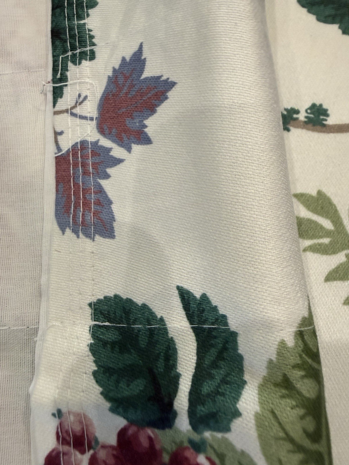 Montgomery Wards Pouffe Valances Grapes Ivy Roses Lined Set of TWO