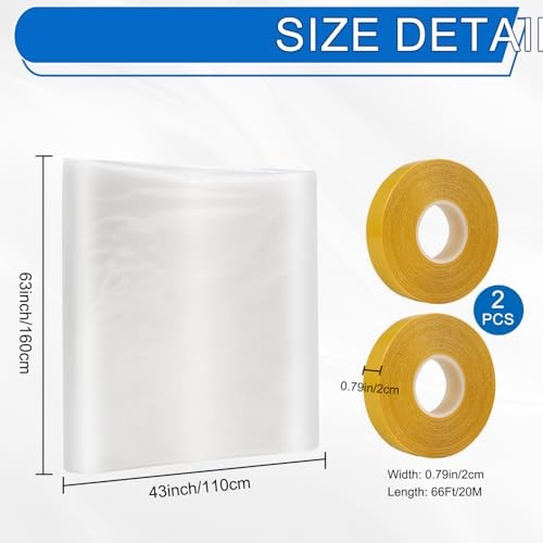 PackYard Thermal Shrink Window Insulation Film Kit 5 47 x 315 inches, Clear