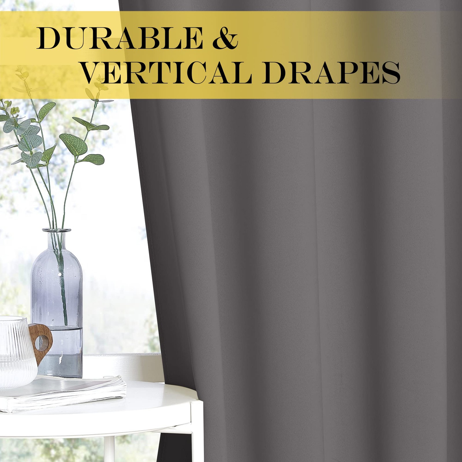 NICETOWN Grey Blackout Patio Sliding Door Curtains 84 inch Length, Grommet Ro…