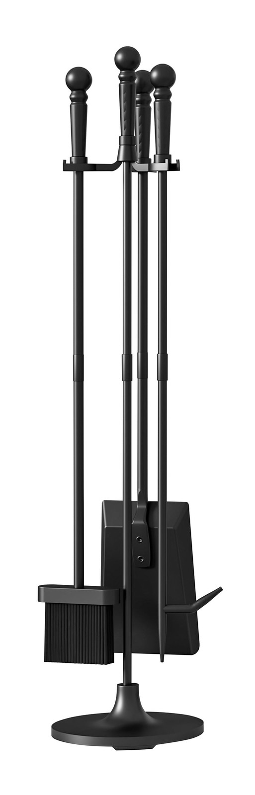 Fireplace Tools Set 4 Pieces Black Wrought Iron Fire Tool Set for Outdoor/Ind…