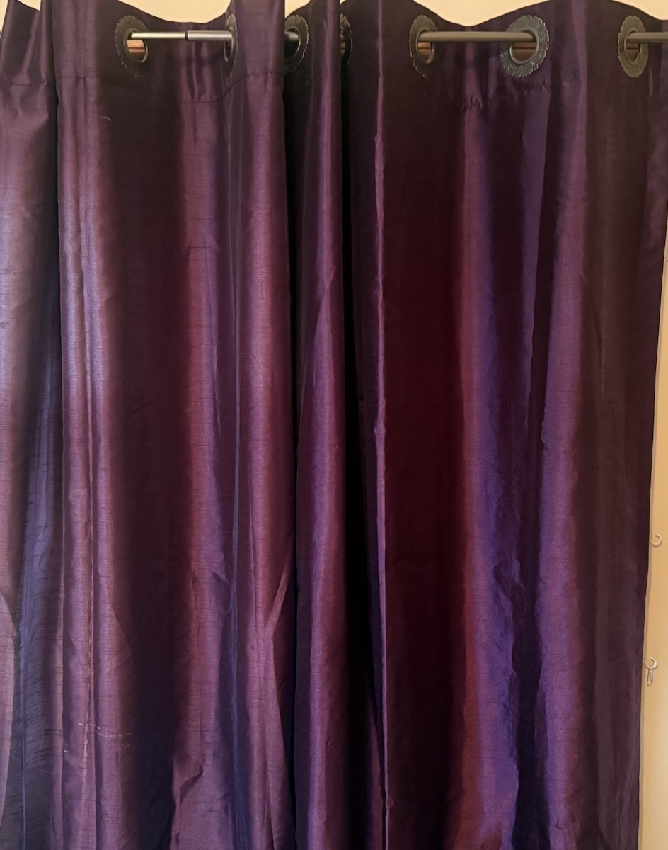4 Better Homes & Gardens Deep Purple Fancy Grommet Panels Curtain Polyester