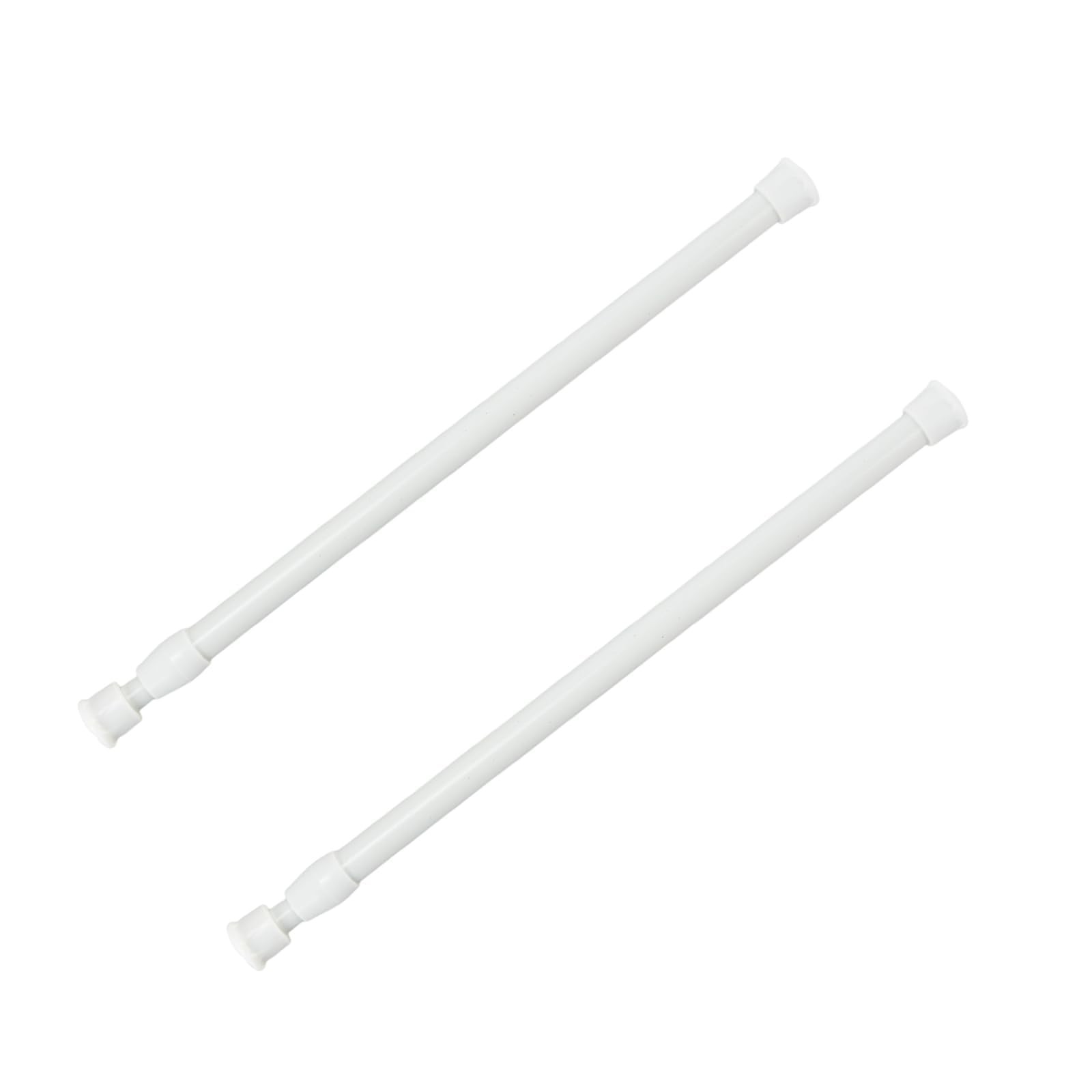 2 Pack Adjustable Spring Tension Rods 12-20 Inch No-Drill Curtain Rod
