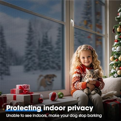 (3 Pack) One Way Privacy Window Film Blue Vinyl Static Cling 17.5 x 78.7 Inch