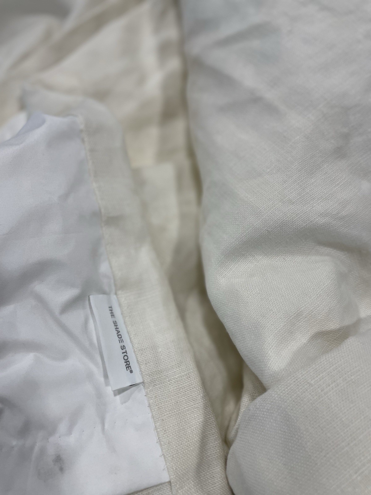 The Shade Store Ecru Ivory Linen Pinch Pleat Curtain Panel 96×102 Pair