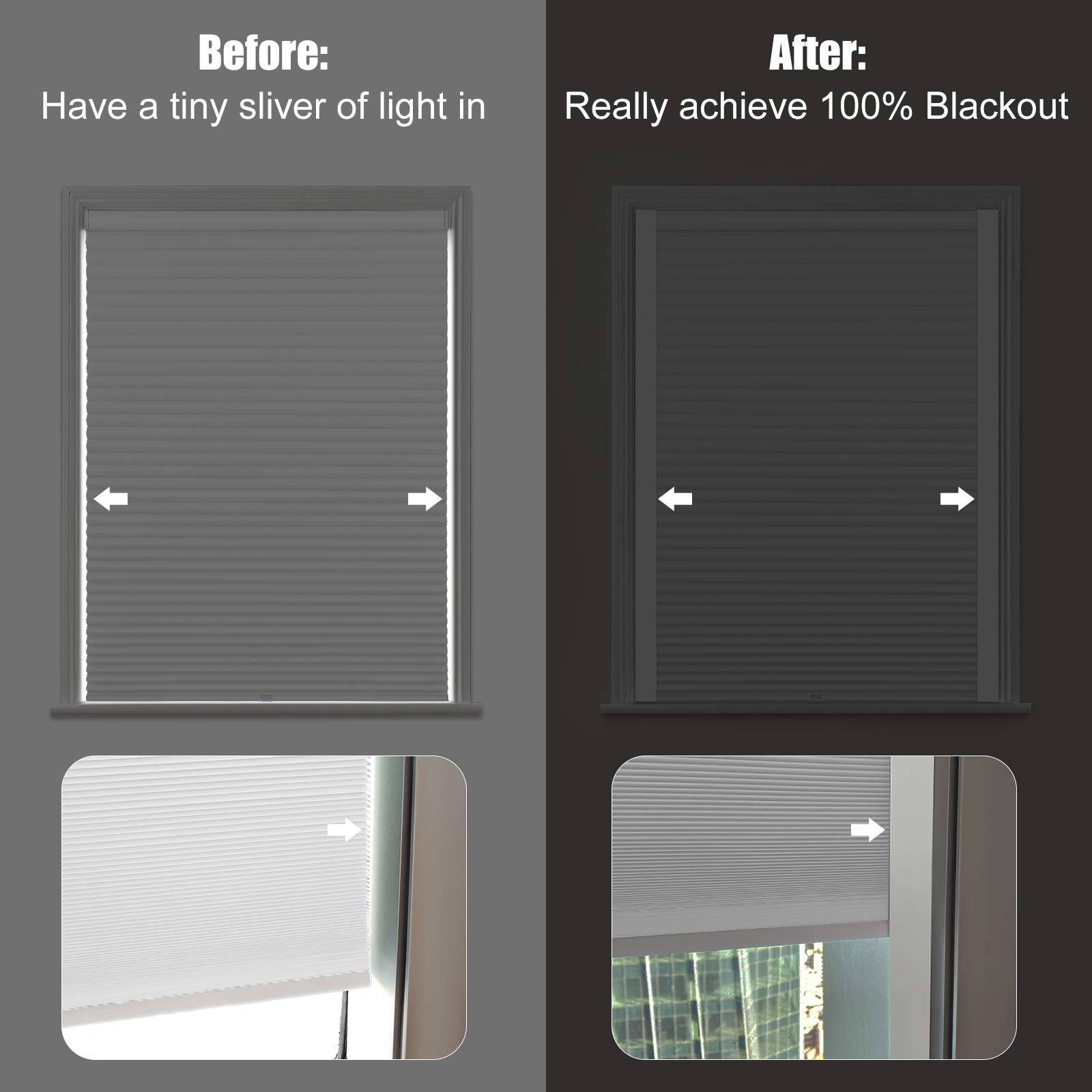 100% Blackout PVC Light Blocking Strips for Window Shades Block Light Along The
