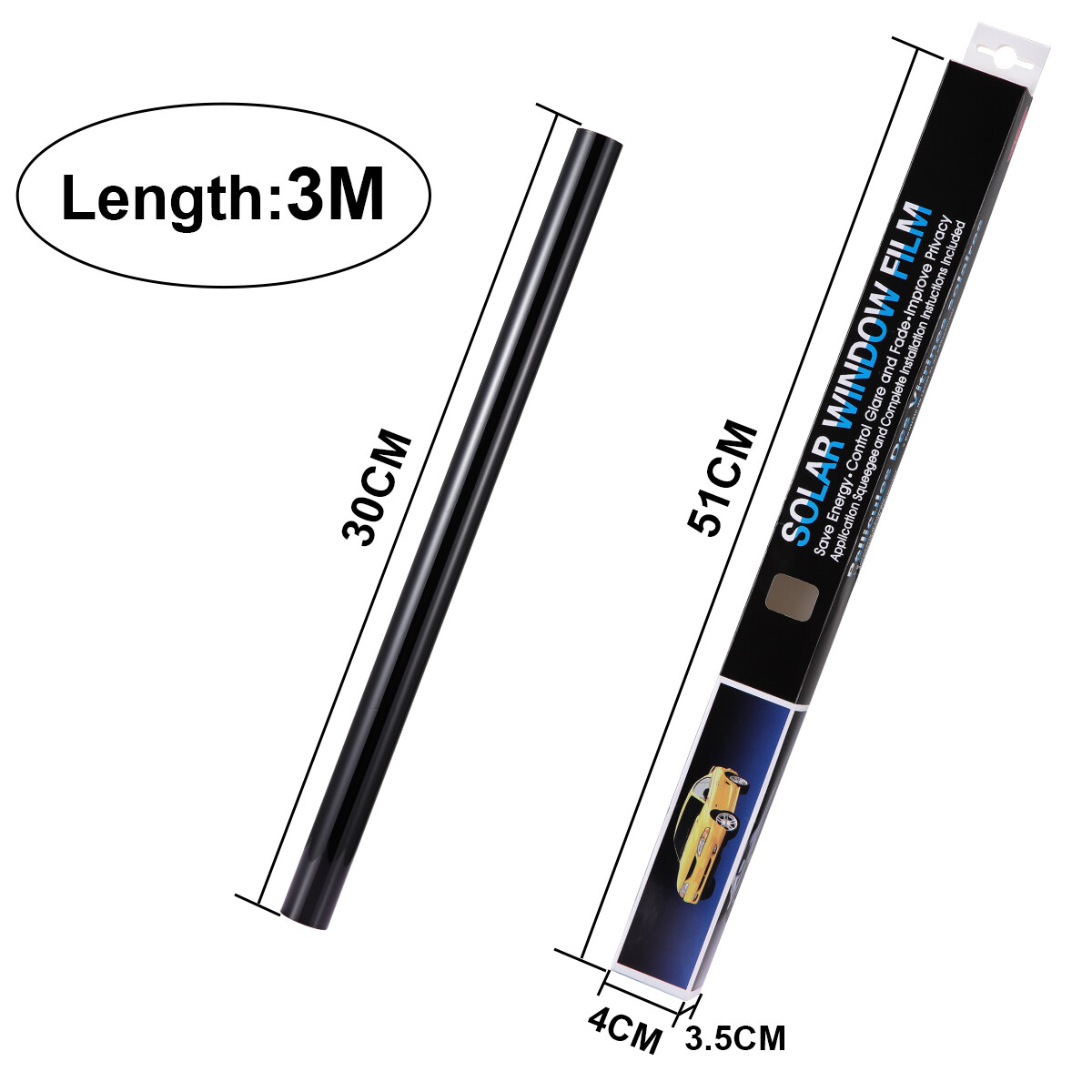 5%/15%/25%/35% VLT Uncut Window Roll Tint Film 20″ x 20ft Car Home Office Glass