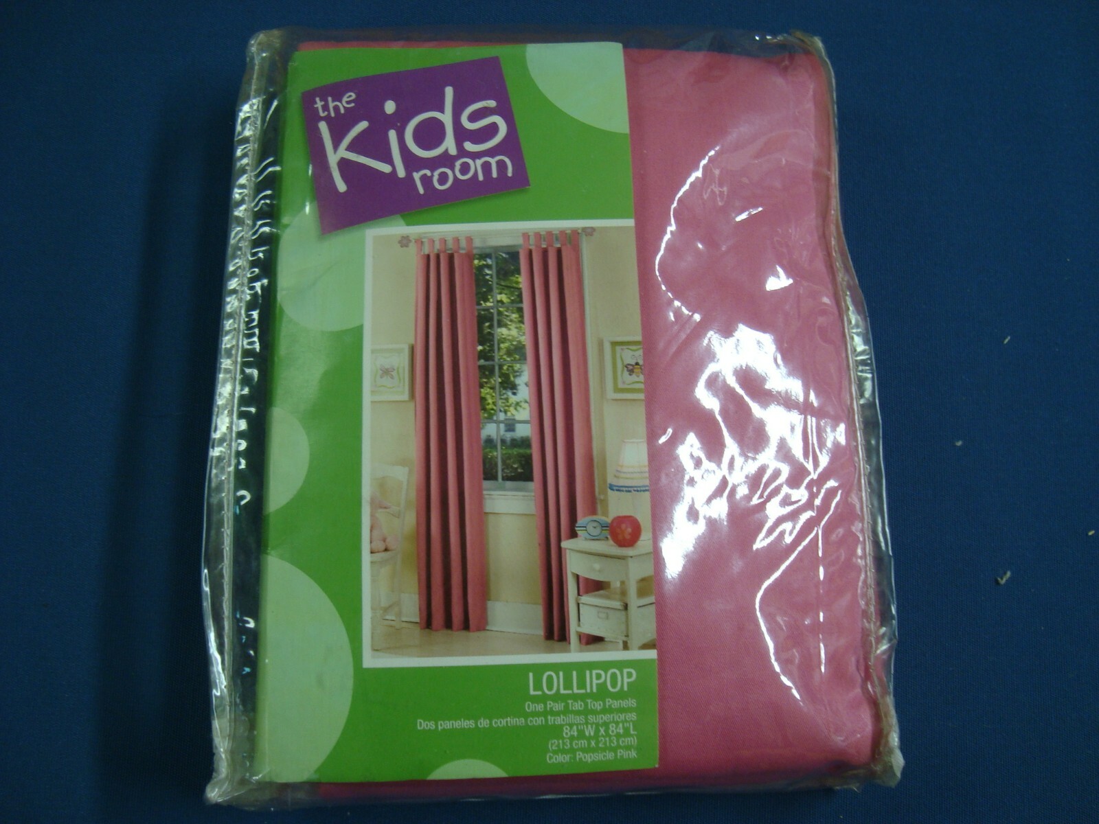 NIP One Pr The KIDS ROOM Lollipop Tab Top Curtain Panels Popsicle PINK 84″ x 84″