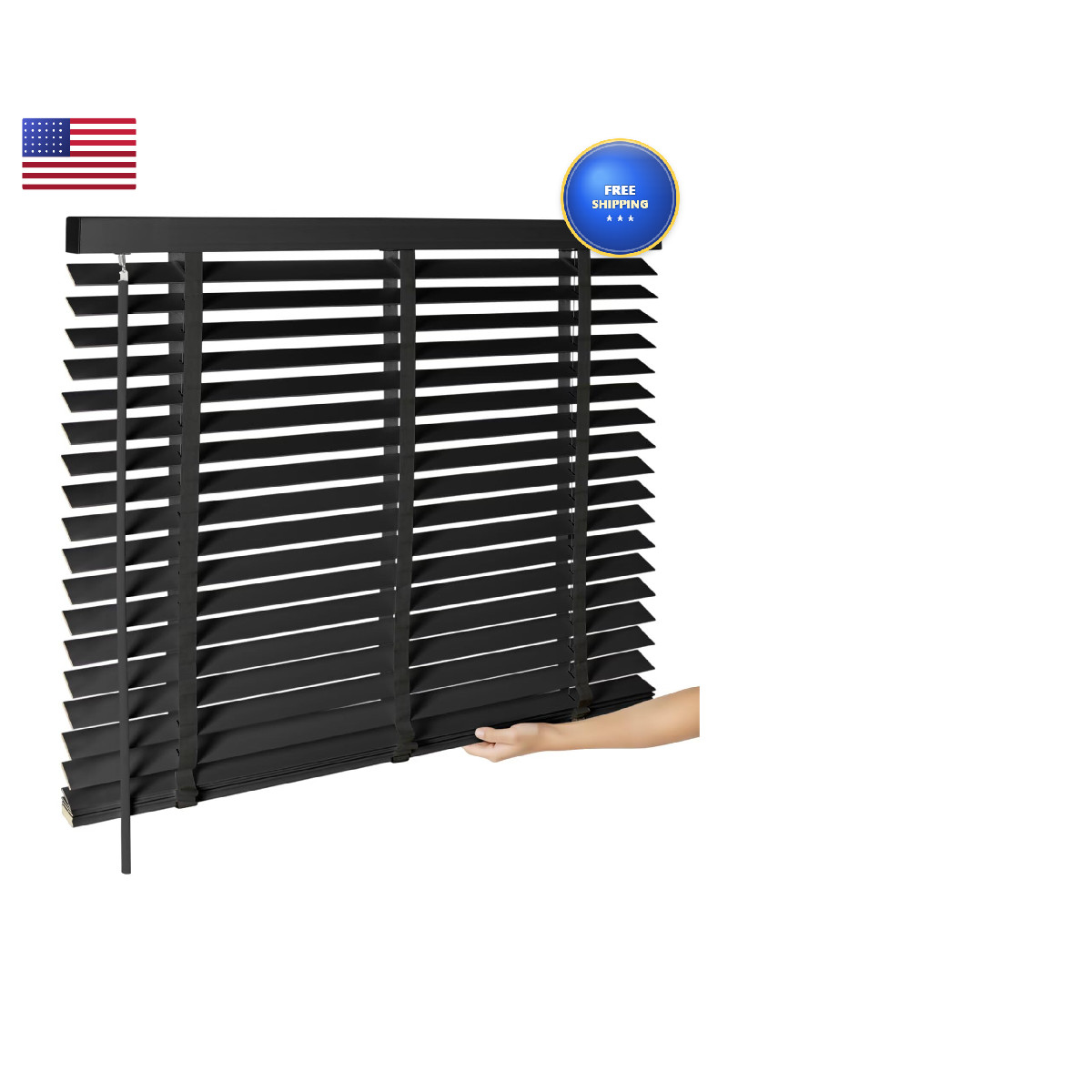 Bayue 2 Cordless Wood Blinds 30 W X 48 H Window Blinds Easy Install Control For