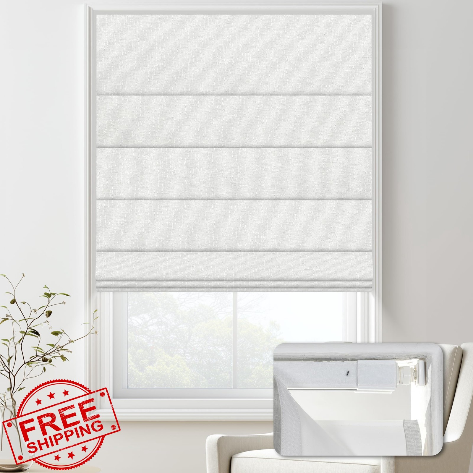 Doing-X Blackout-White Roman Shades 31×64