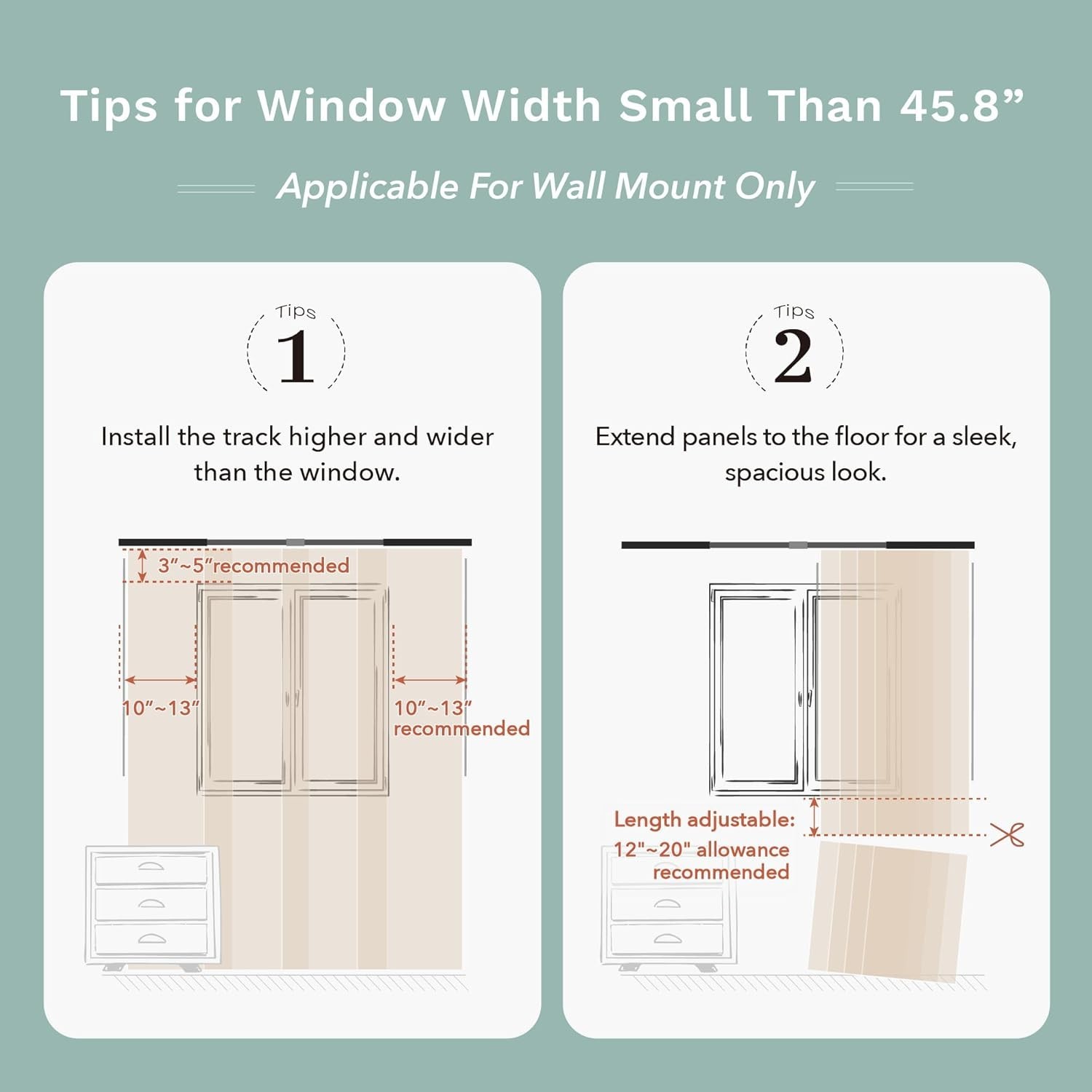 Adjustable Sliding Panel Hanging Room Dividers, Vertical Blind for Windows Do…