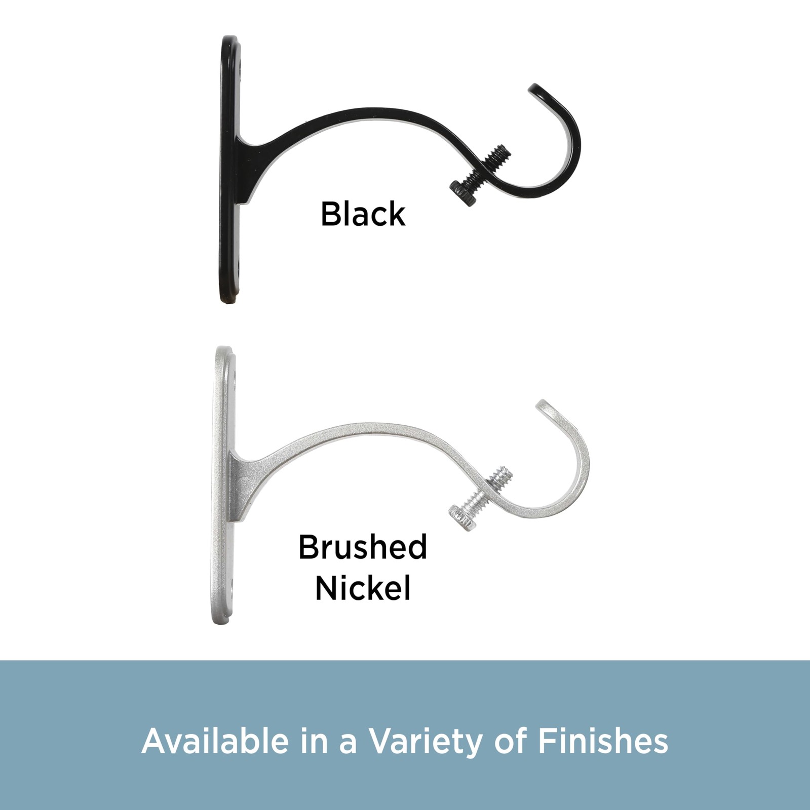 Curtain Rod Mounting Brackets, Wall or Ceiling Mount, 5/8″-3/4″ Diameter, Set…