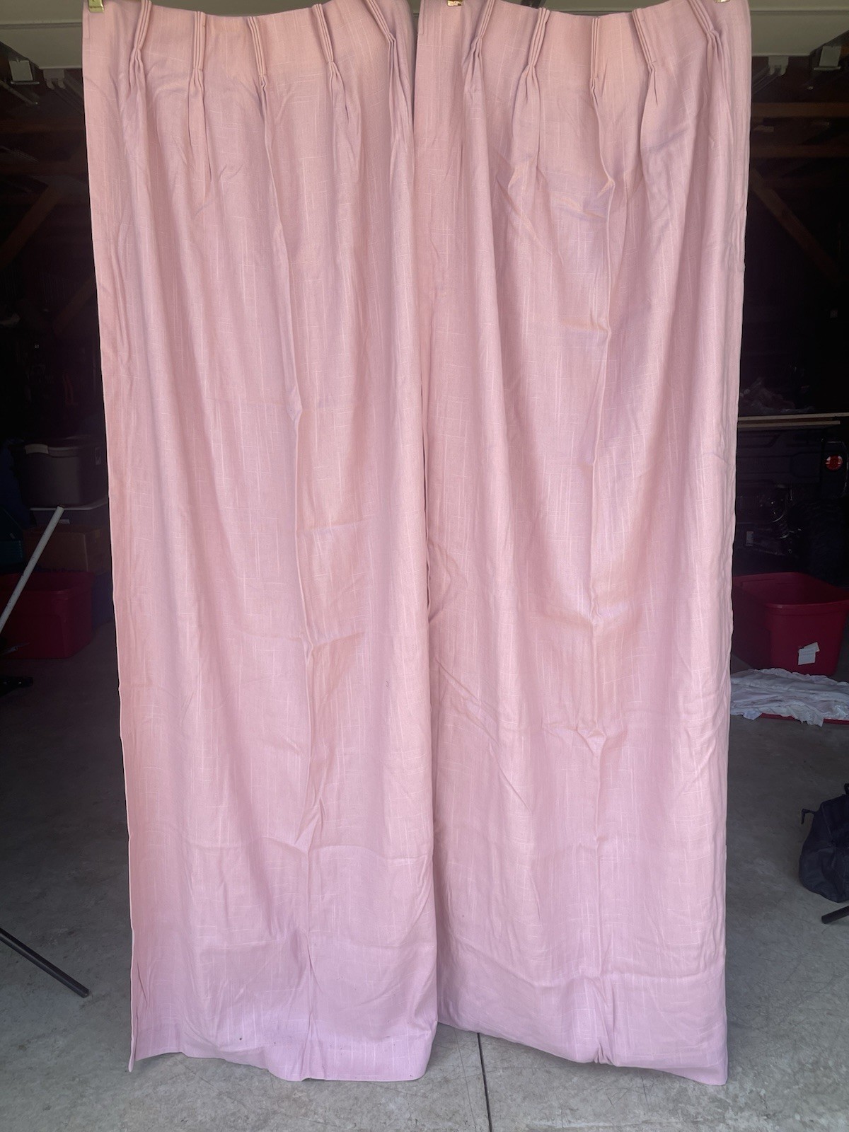 BURLINGTON HOUSE CURTAIN PANELS LIGHT PINK PINCH PLEATED 72 X 80