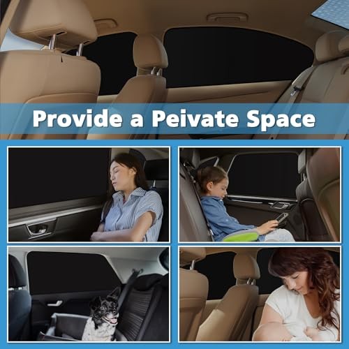Magnetic Car Window Shades 4 Pack – Blackout Side Black-Smooth Blackout (4PCS)