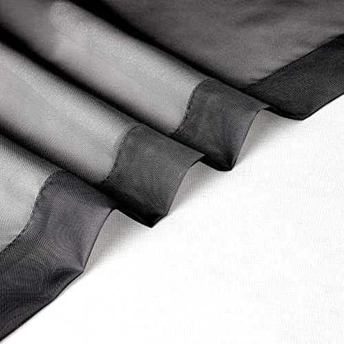 Sheer Valances for Windows 2 Pack, 42W x 14L 42″W x 14″L (Pack of 2) Black