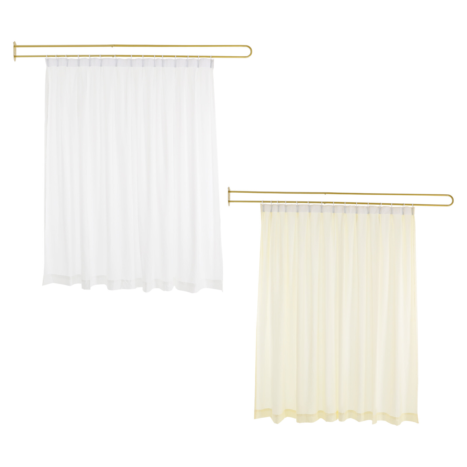 Gold/White UShape Partition Curtain Privacy Partition Curtain Livingroom Divider