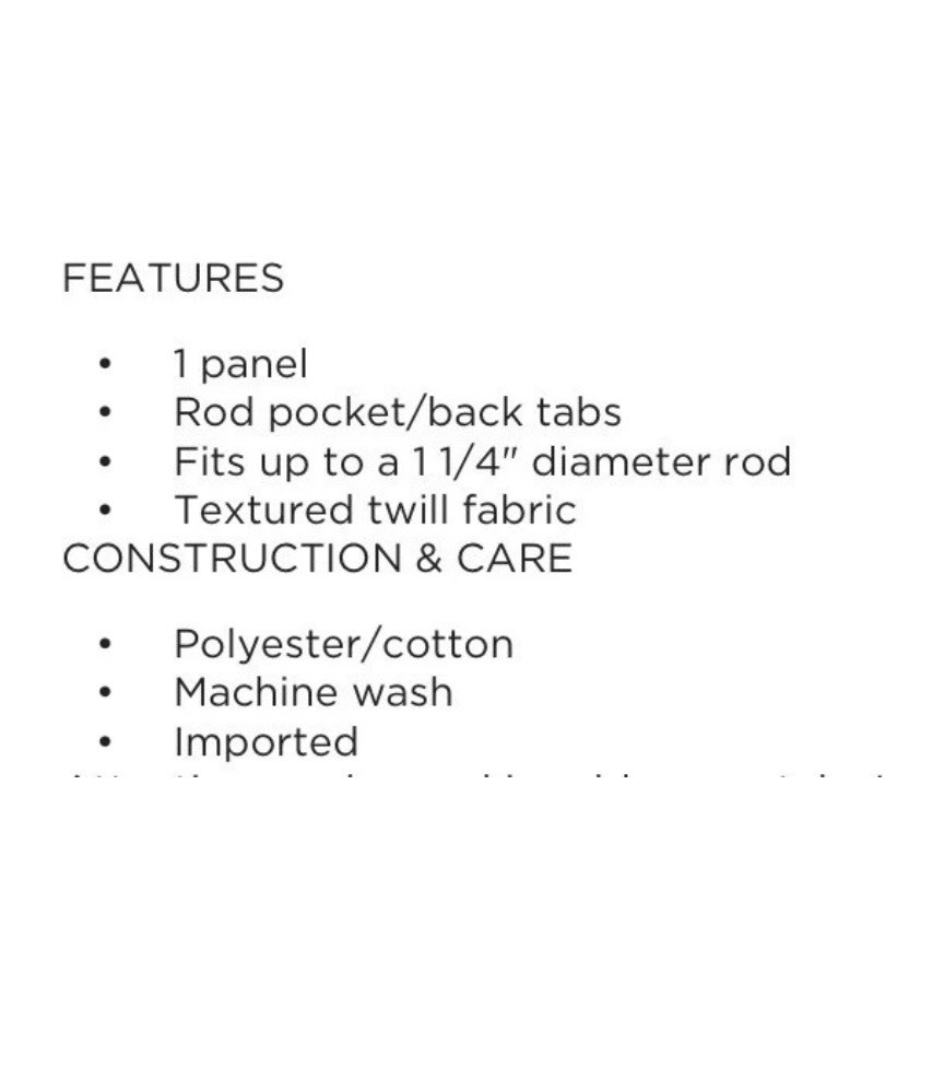 Madison Park Window Curtain Panel 42″x84″ Rod Pocket Back Tab Fits Up To 1.25Rod