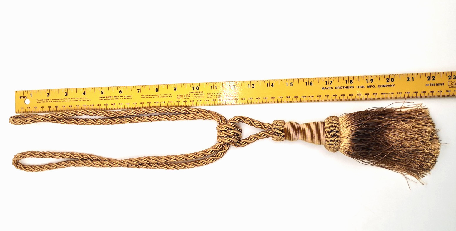 Croscill Empire Imperial Empress Gold Rope Tassel Curtain Tieback Holdback Regal
