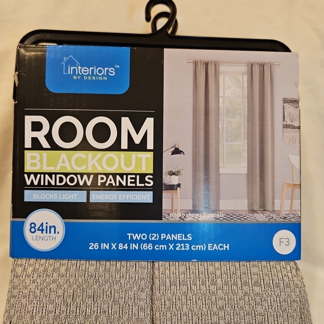 Interiors By Design Window Panels 2pc Value Set Gray  26”x84”each Blackout