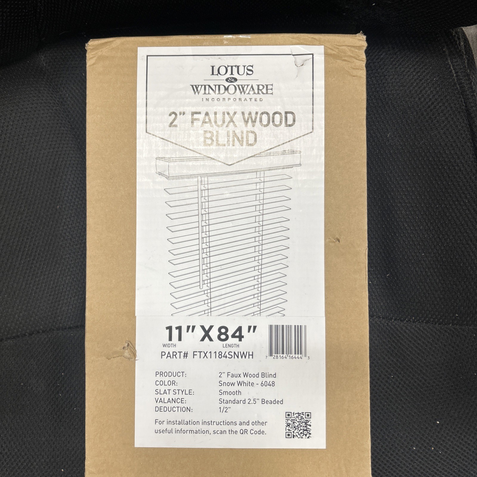 LOTUS & WINDOWARE Cordless Faux Wood Blinds, Smooth, Snow White, 2 Inch Horiz…