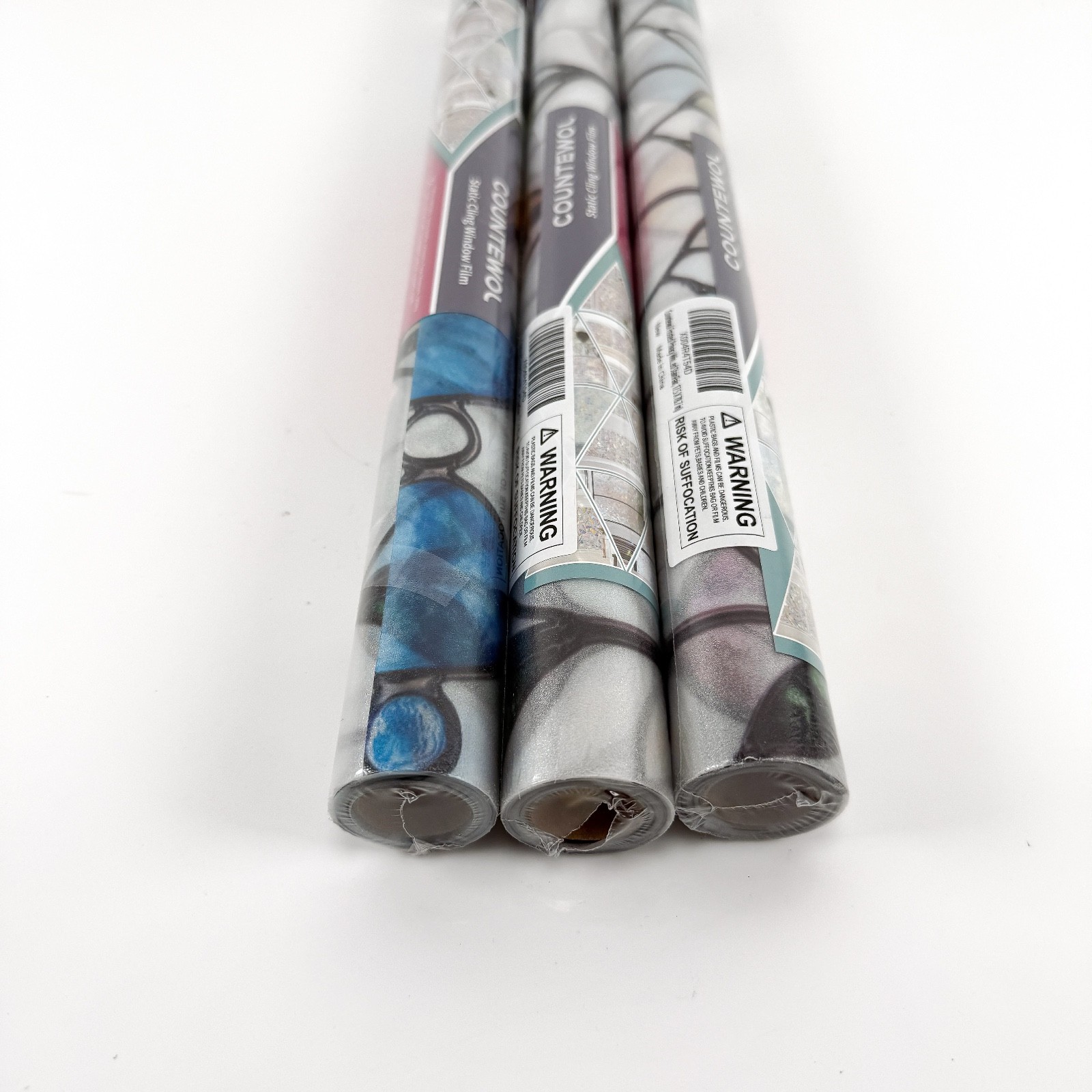 3 Rolls Countewol Static Cling Window Film Floral Lot NEW