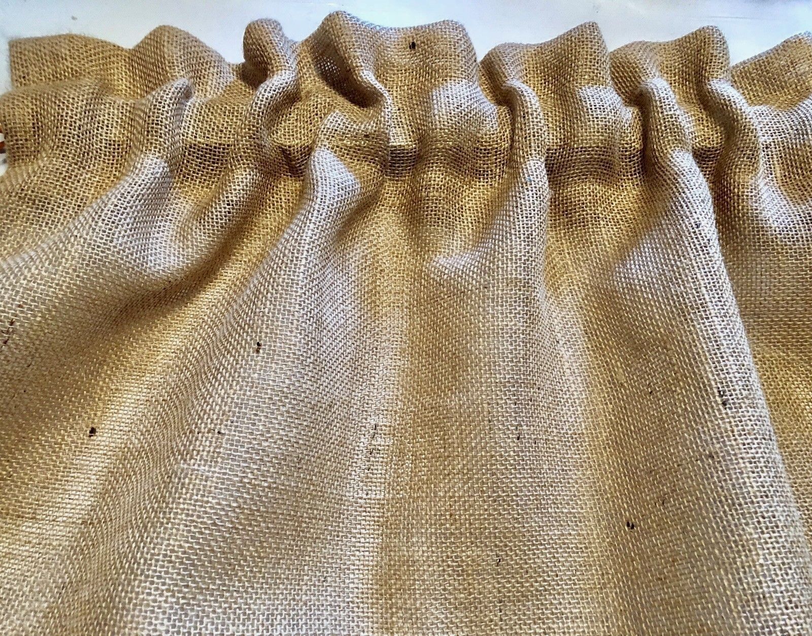 Burlap Valance, Rustic, 52″W X 15″L Primitive, Farmhouse Decor, Custom options