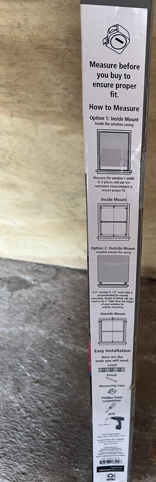 Cordless 1″ Vinyl Light Filtering Blinds Home Office Window Decor White 31″X64″