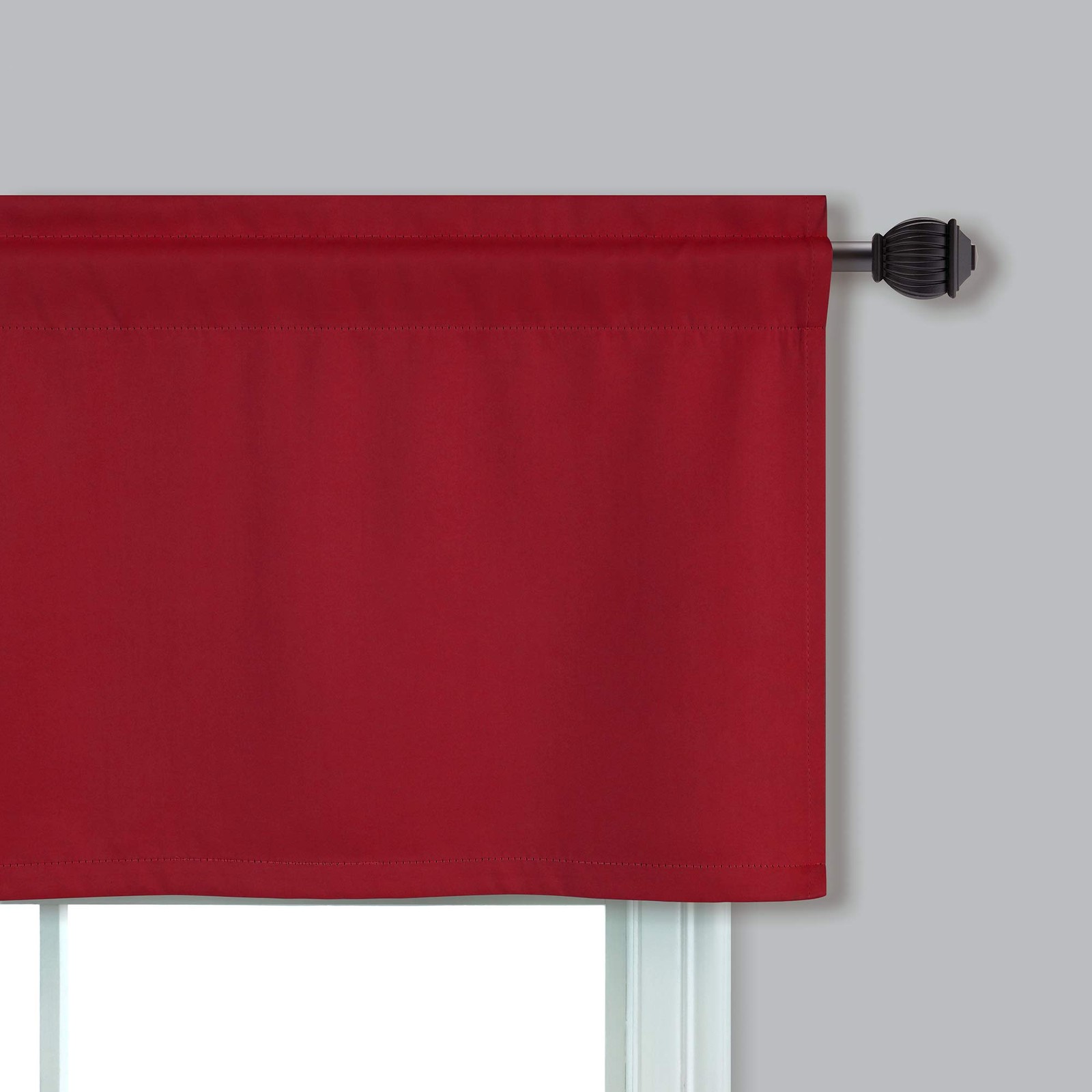 Mrs.Naturall Red Kitchen Valances 2 Pack Rod Pocket Blackout Insulated Therma…