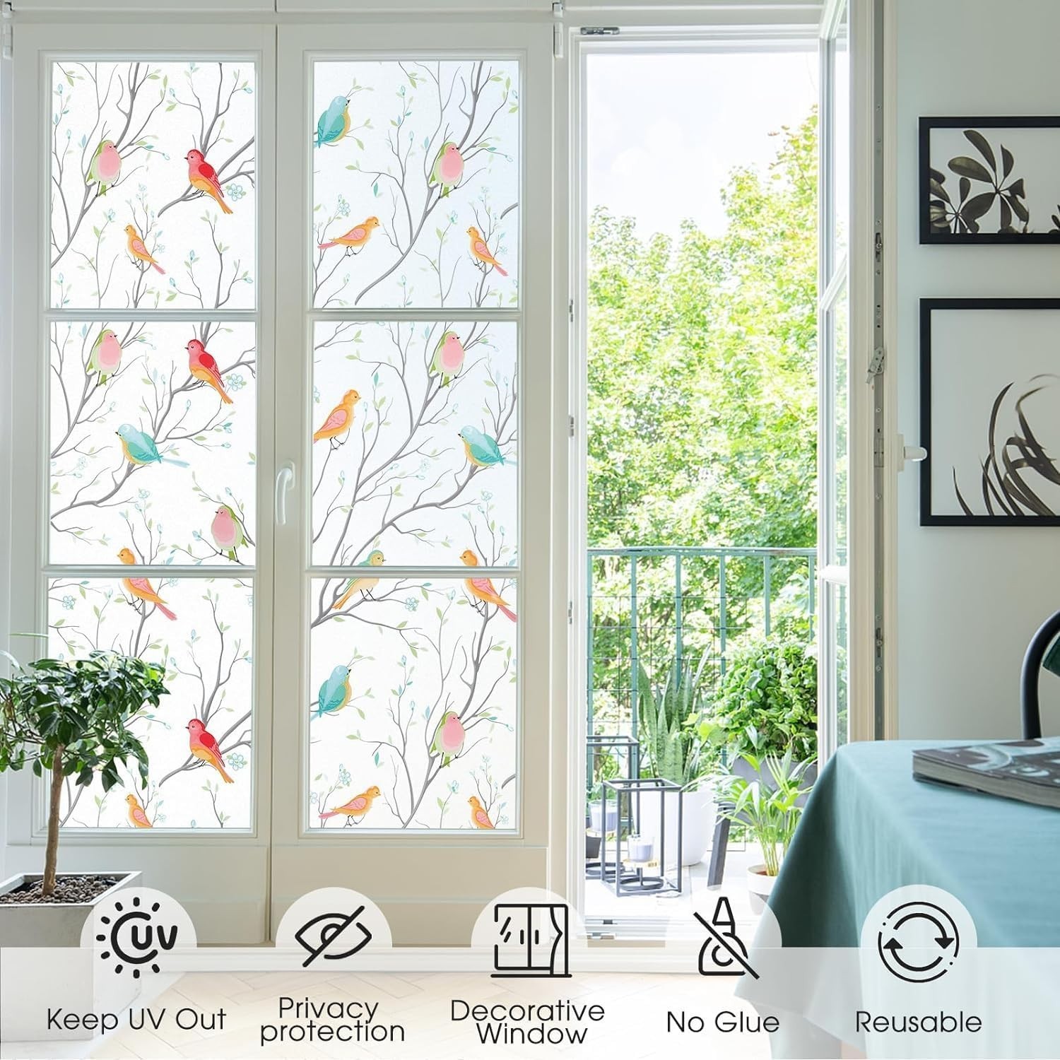 Quality Bird Design Privacy Film, 29.5″x118.1″