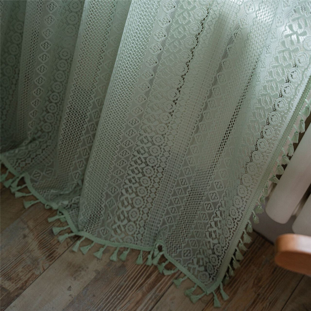 Crochet Transparent Hollowed Out Living Room Balcony Bedroom Window Drape Decor