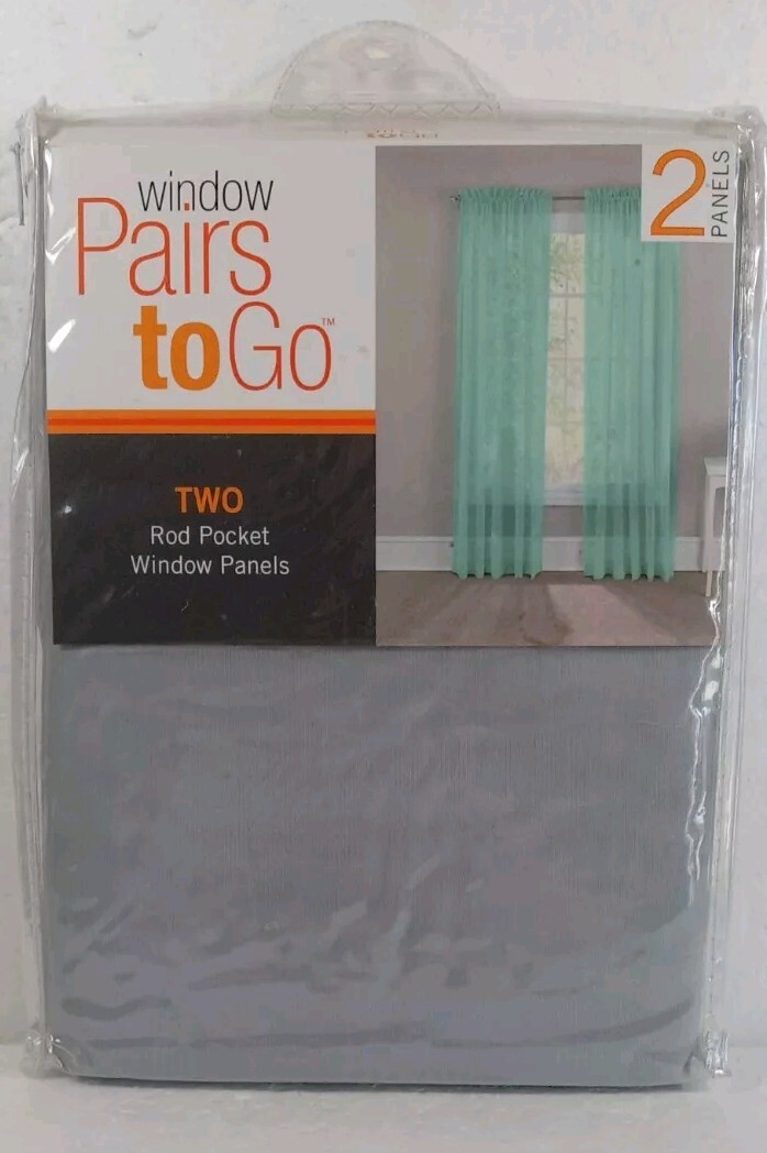 Window Pairs To Go 2 Rod Pocket Window Panels Victoria Voile Grey 59″ X 63″