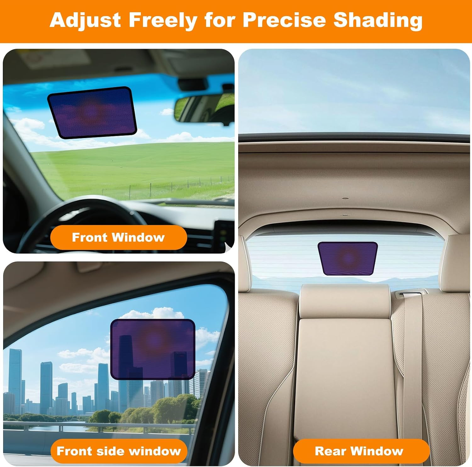 Small Cling Car Window Shades for Windshield & Side Windows – Universal Fit (9.8