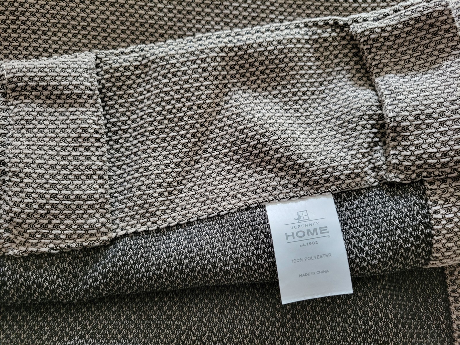 Set of Two Window Curtain Panels JC Penney Rectangle Design Taupe