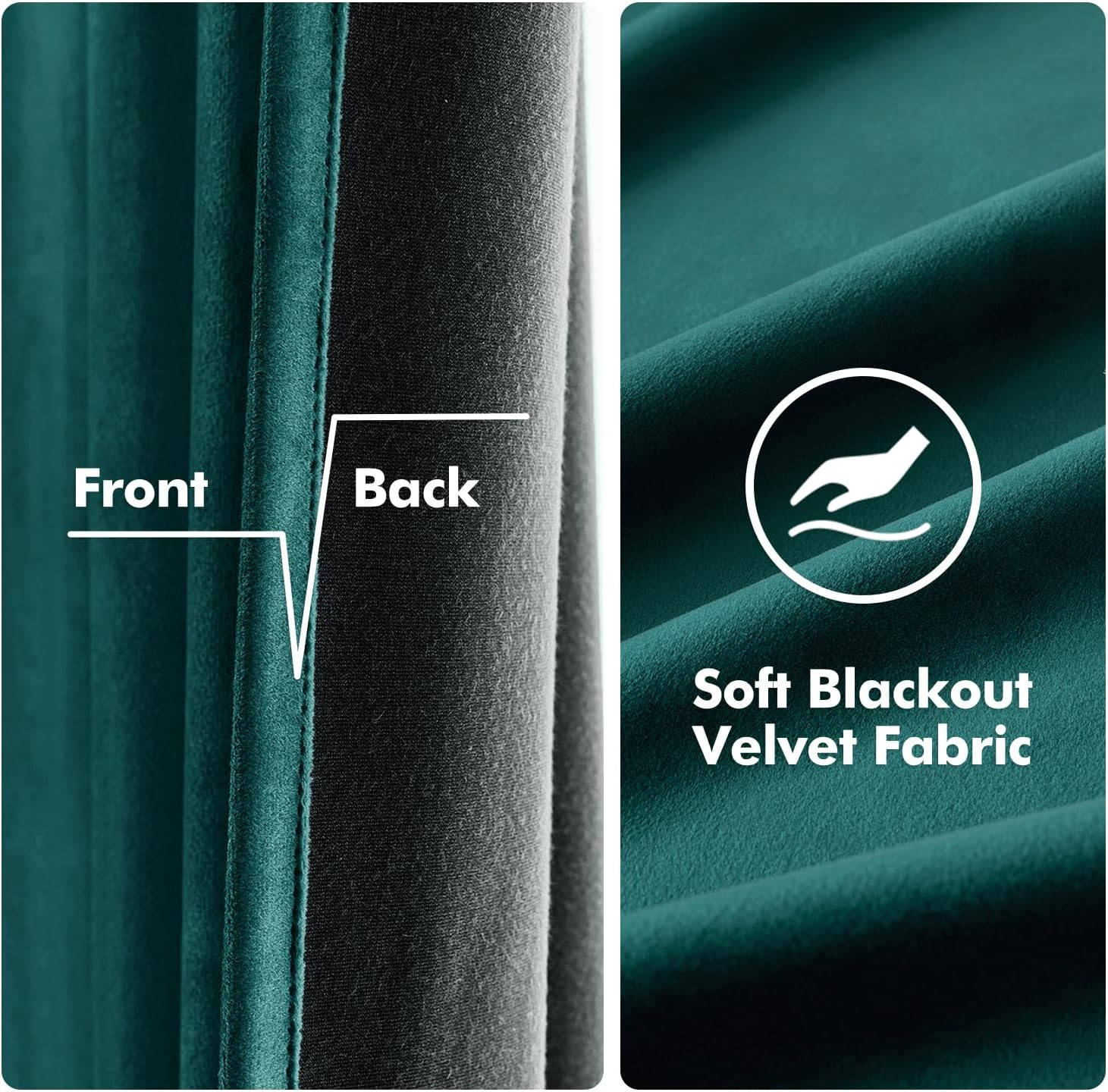 Christmas Dark Green 100% Polyester Curtains 90 Inches Long 2 Panels Room Darken