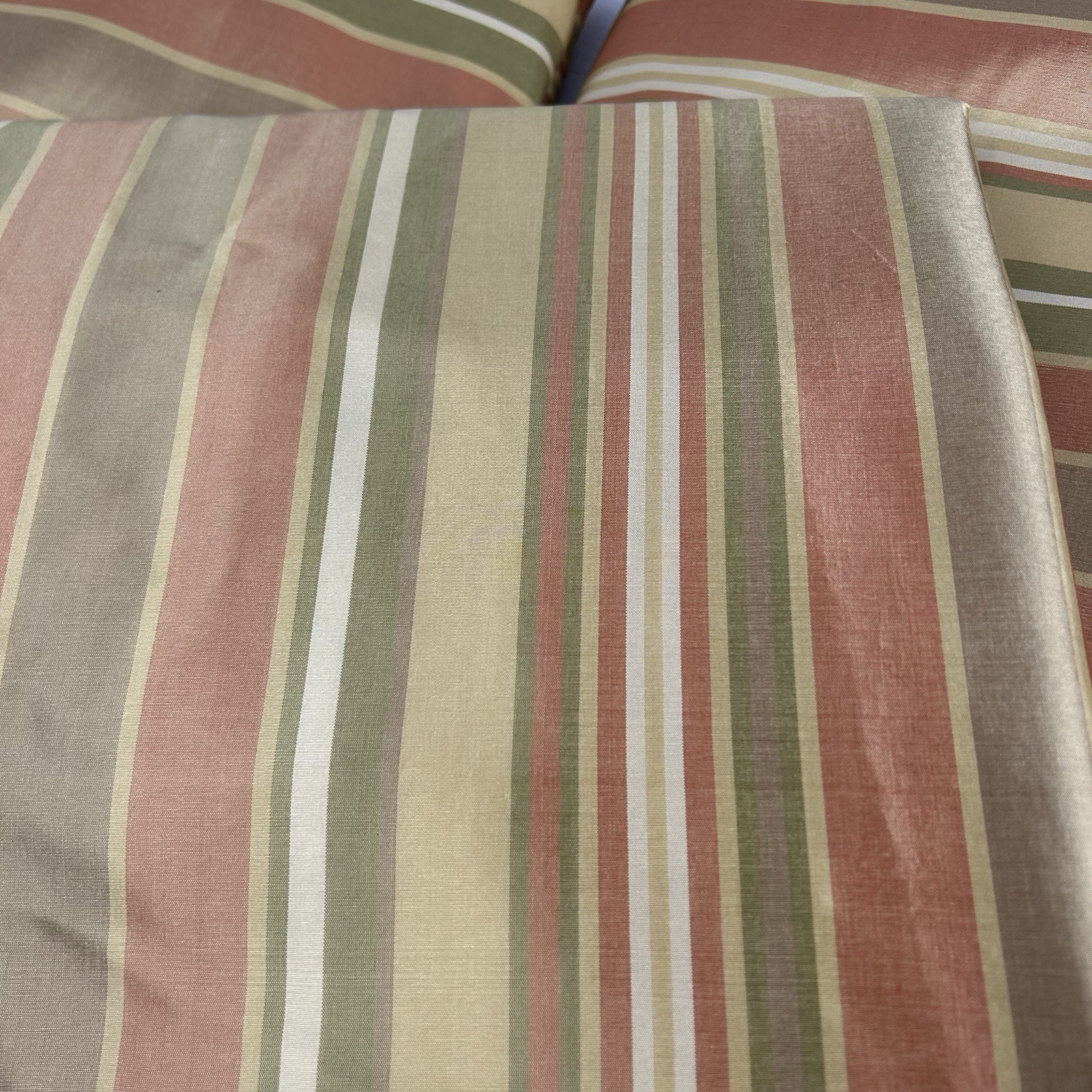 Pottery Barn Silk Drapery Panels Curtain Striped Multi Color Lined 50X84 3 Avail