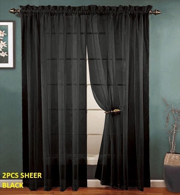 Solid Sheer Curtain Set (2 Panels) in 17 Different Colors!
