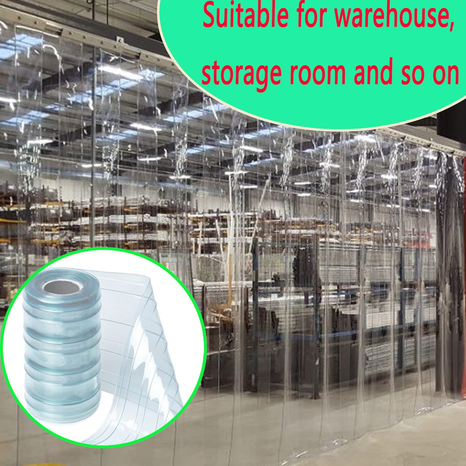 Plastic Vinyl Replacement Strip Curtain-Door – Clear Waterproof PVC for Wareh