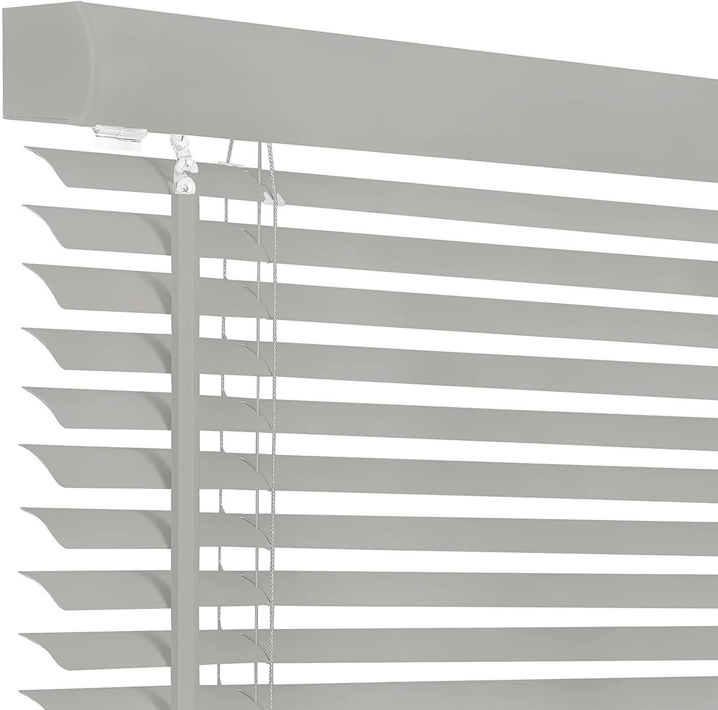 Cordless Window Minds Mini Blinds 1″ Slats Gray Vinyl Blind 64″ Length