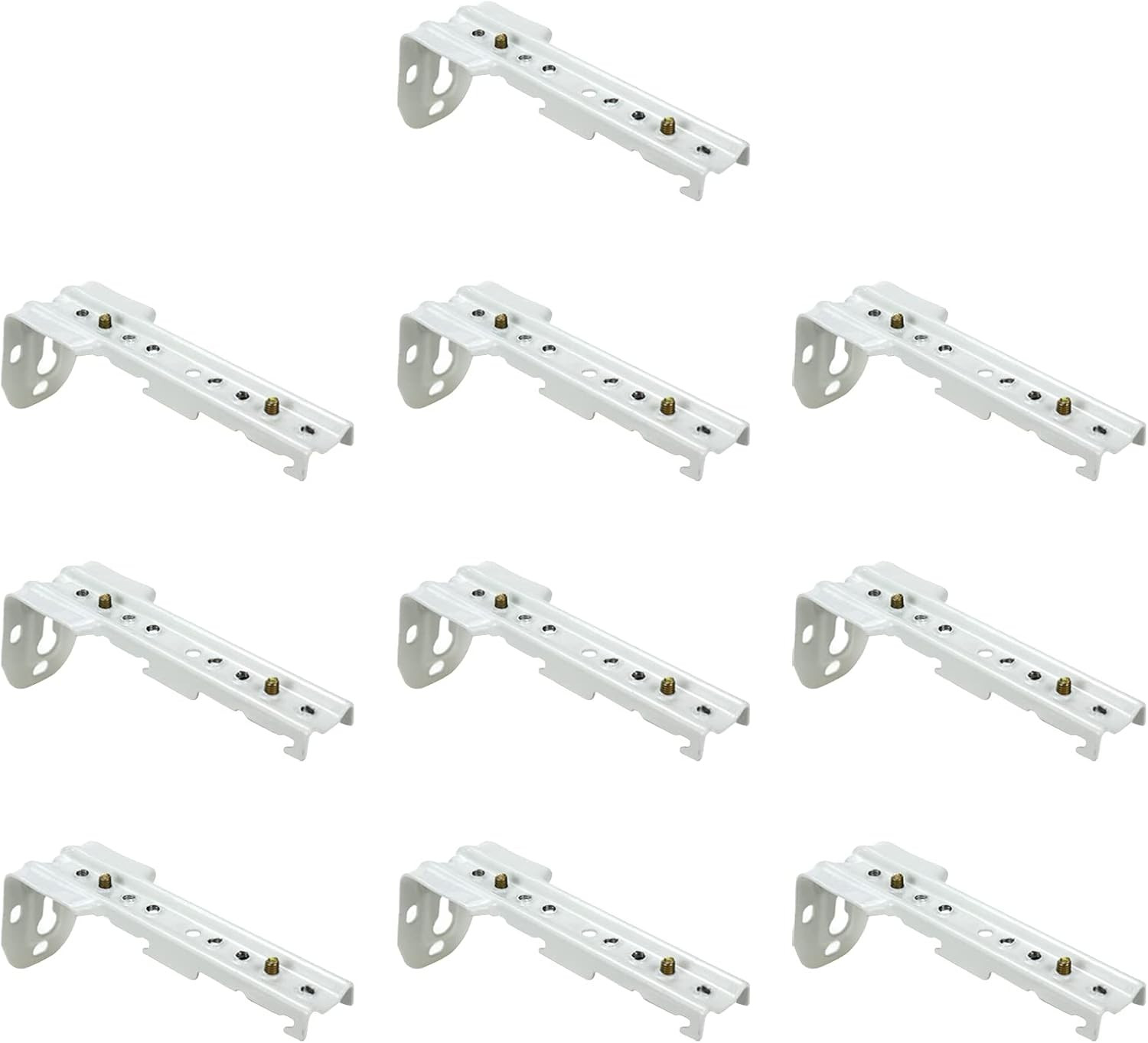 10-Pcs Double Curtain Track Wall Mount Brackets for Drapery Rod Support