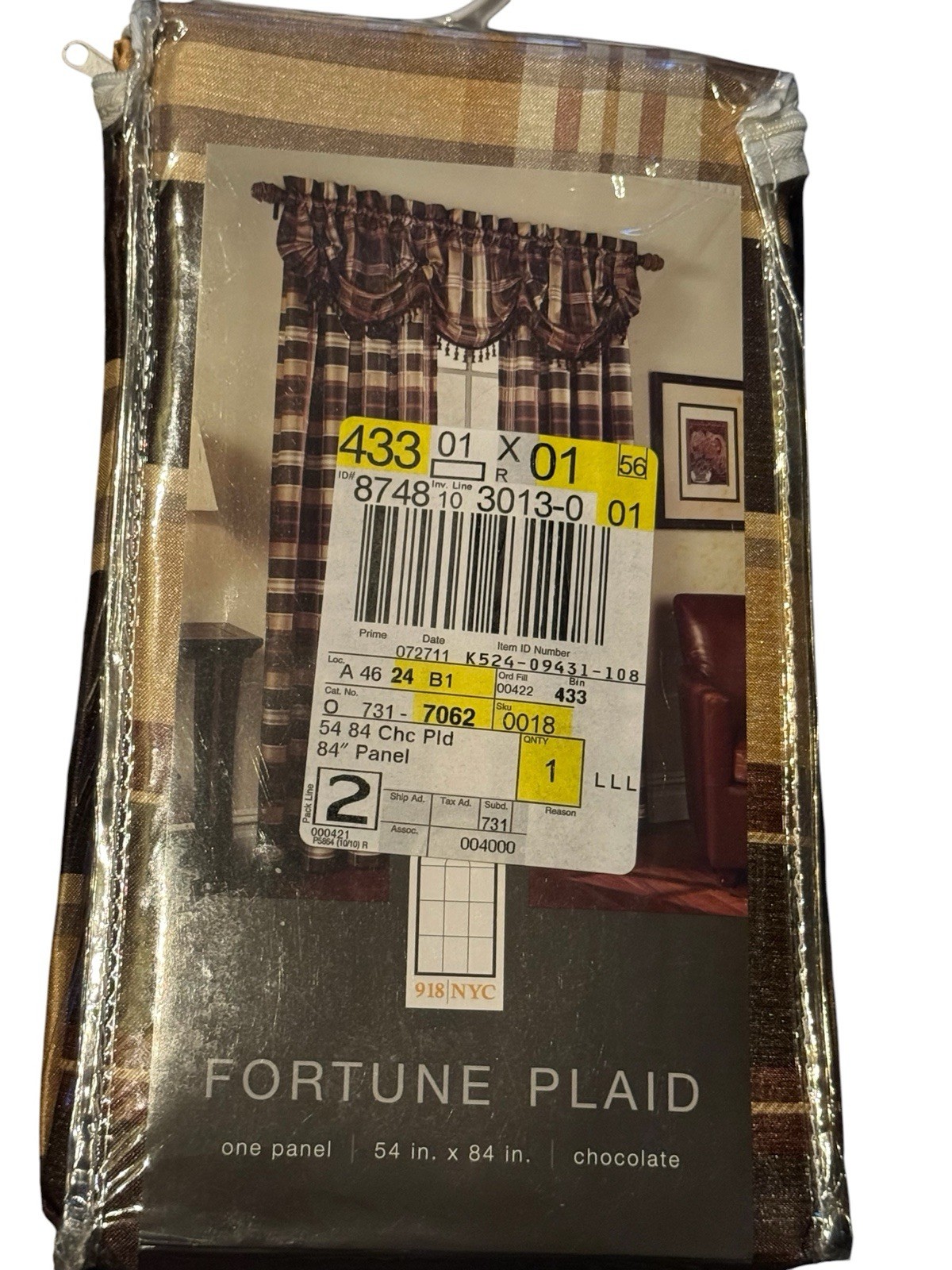 Fortune Plaid Curtain Panels Lot of 2 54×84 Chocolate Brown JCPenney Rustic