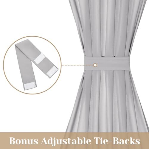 Non-See-Through Sidelight Curtains for Front Door, 1 Panel-26 x 72 Light Grey