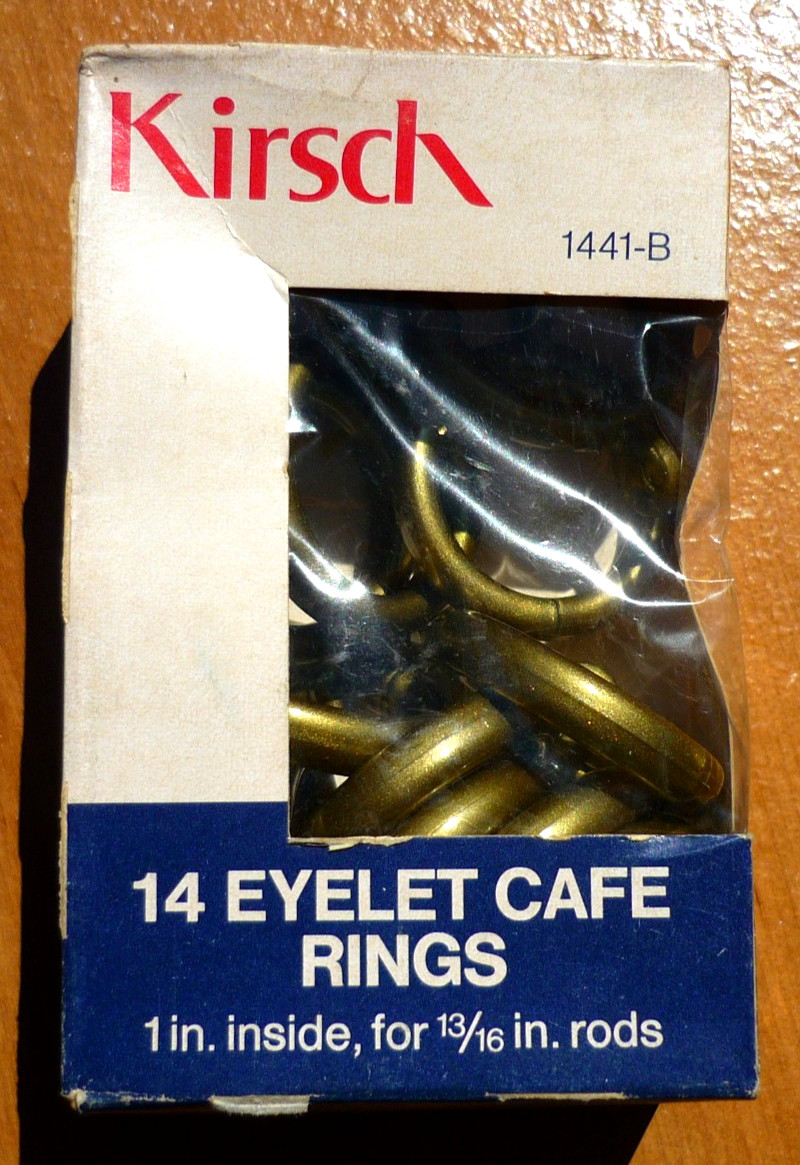 (14) Vintage Kirsch Aged Dark Brass 1″ Round Eyelet Cafe Rings for 13/16″ Rod