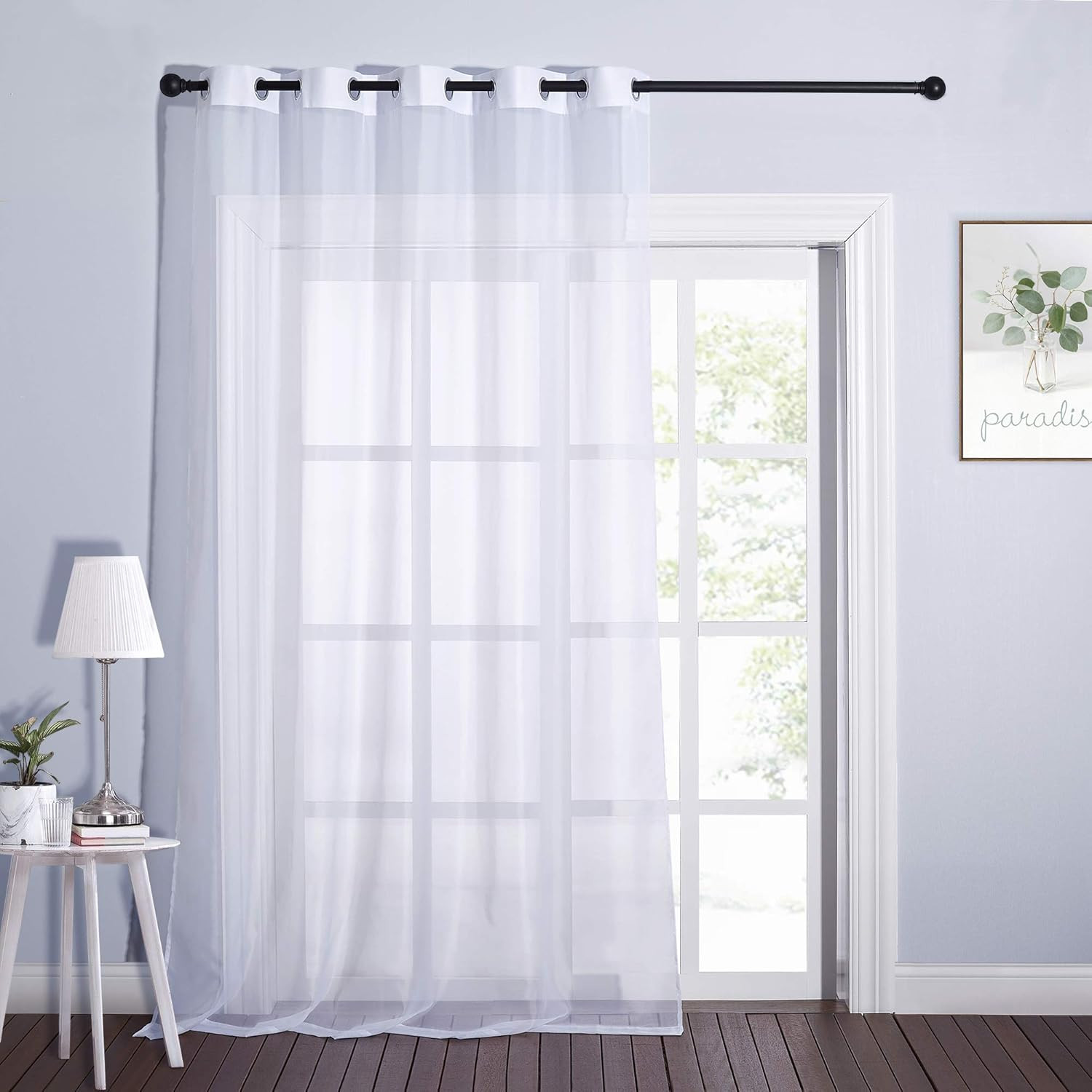 Sheer Curtains Extra Long and Wide W70 X L108 for Living Room Windows, Grommet V