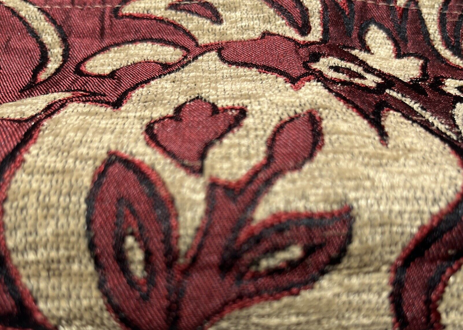 Chris Madden Straight Valance, Anderson, Jacquard, TLRD Claret, Red NEW