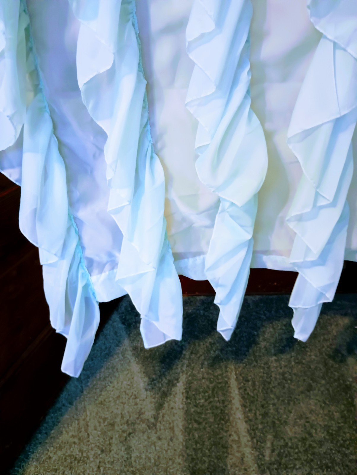5 Sheer Sky Blue Vertical Ruffled Curtain Panels ea 50″W x 66″L Total 250″ x 66″