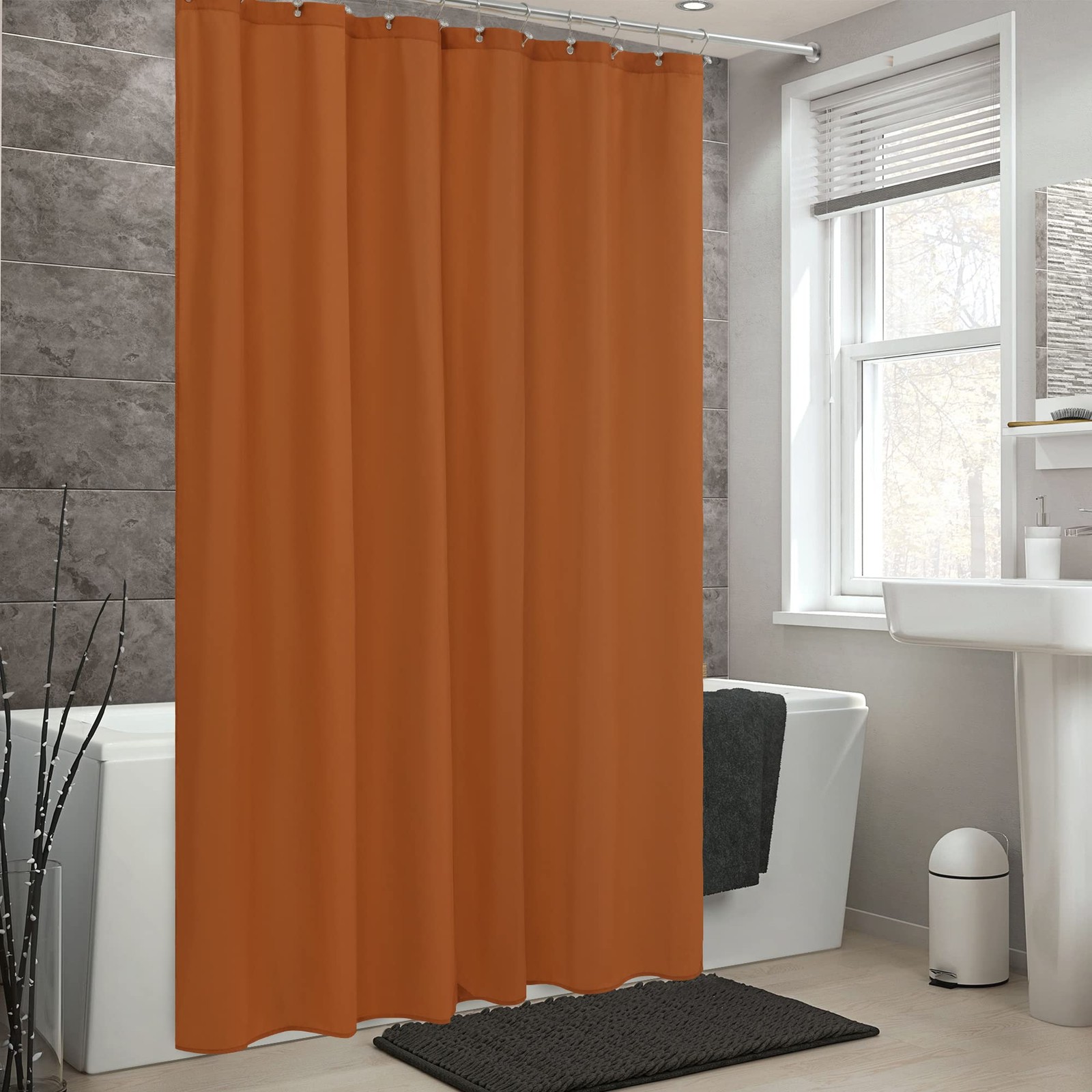 ALYVIA SPRING Burnt Orange Fabric 72″W x 72″L (Pack of 1),