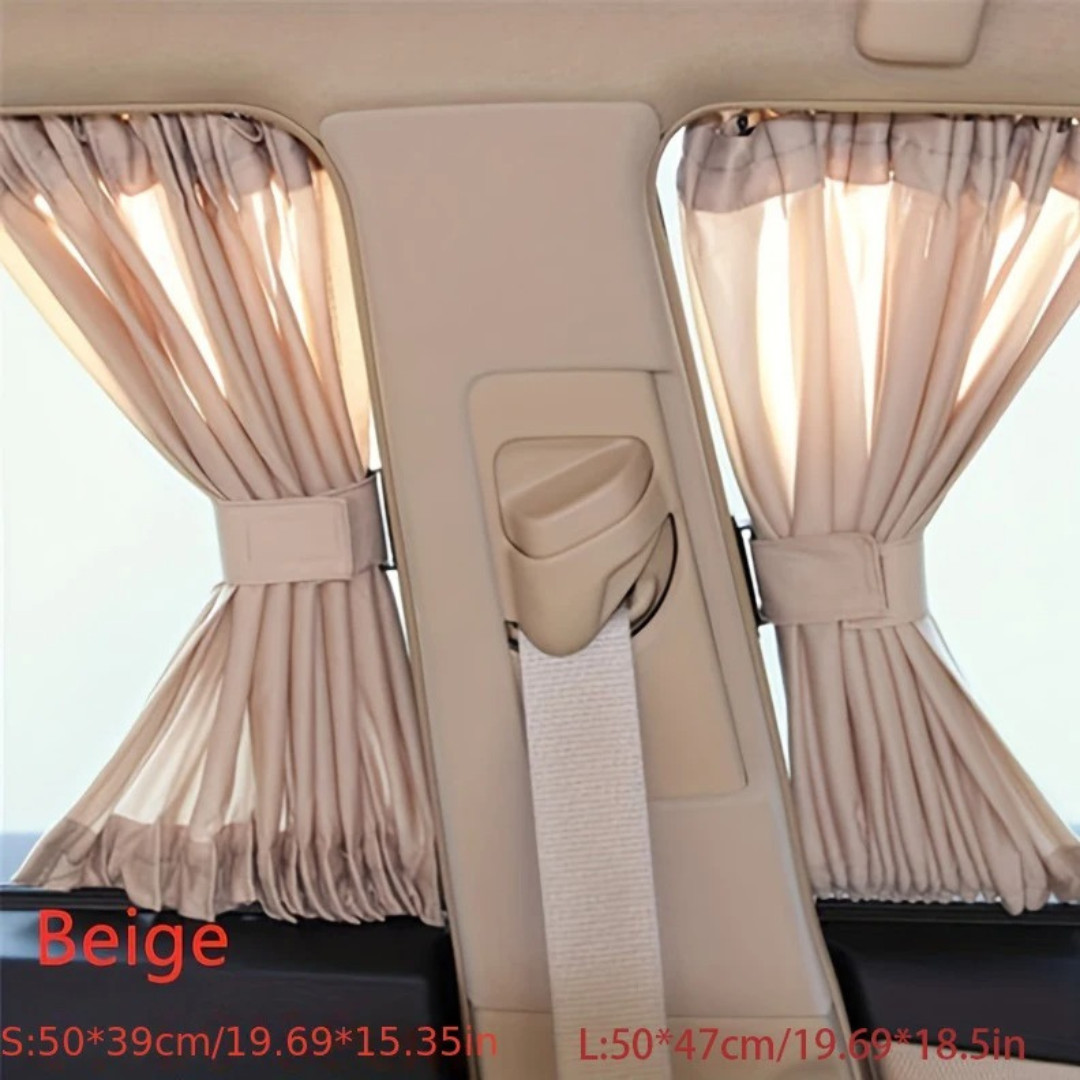 2pcs Universal Car Side Window Curtains -Foldable UV Protection Sunshade – NEW