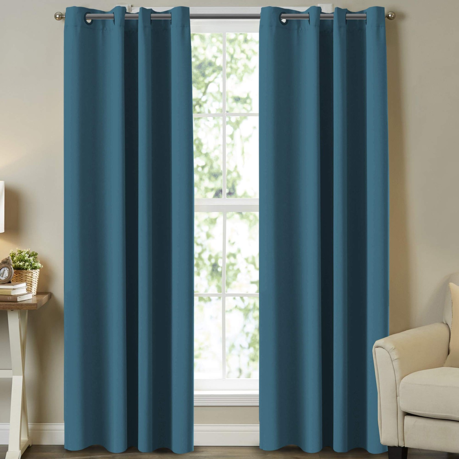 Turquoize Dark Teal Blackout Curtains for Bedroom Extra Long Teal Curtains fo…