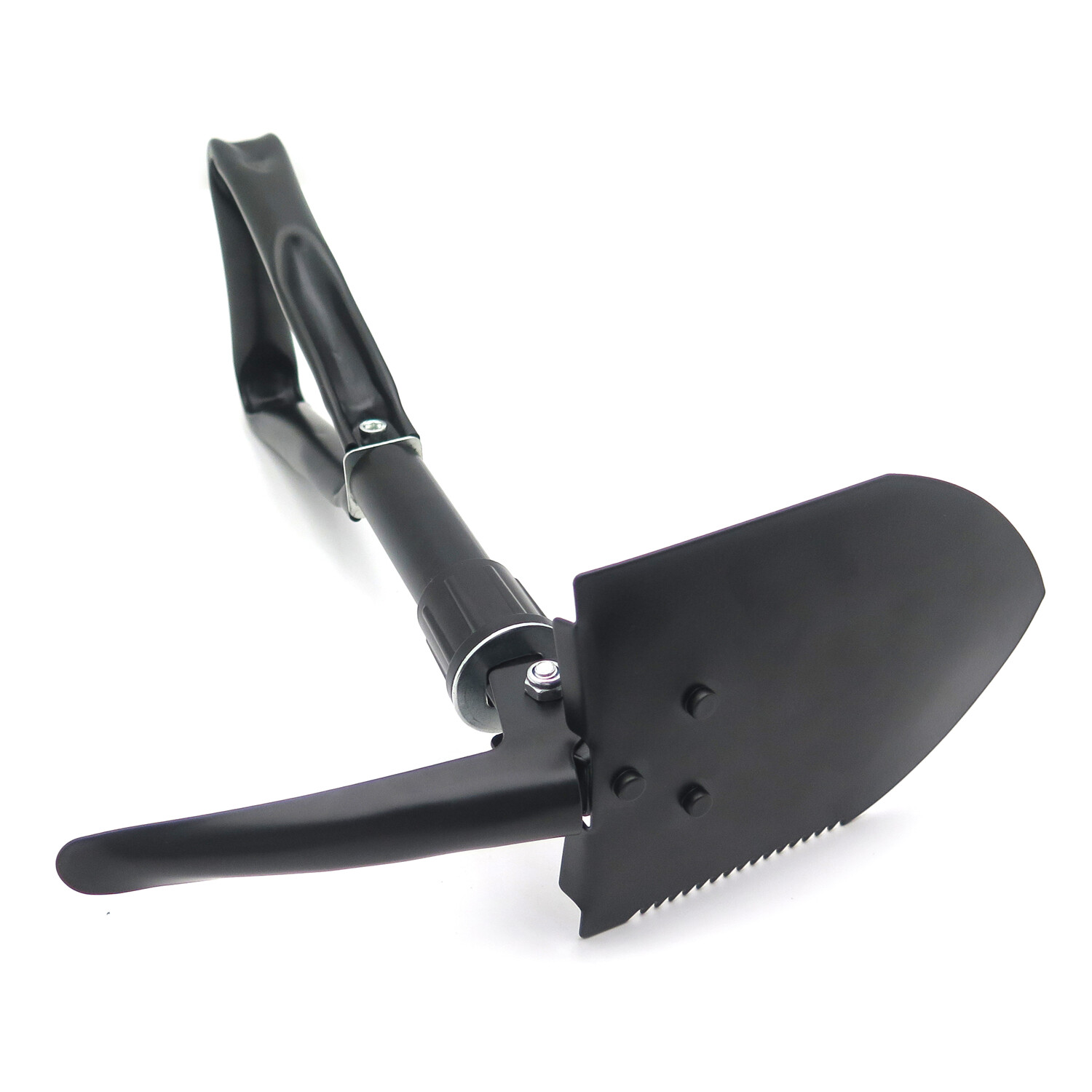Black Military Style Tri-Fold Shovel Survival Camping Scouting Entrenching Spade