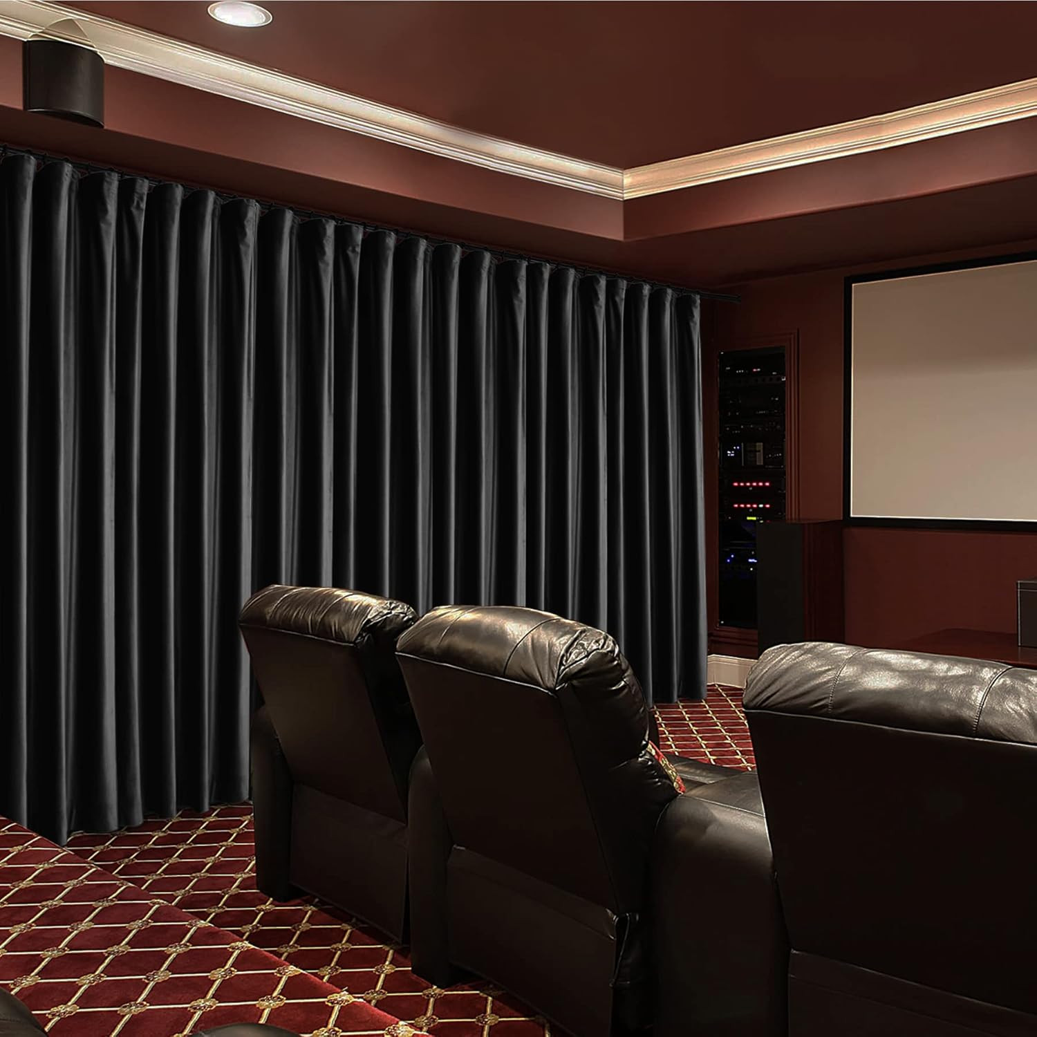 Movie Curtains for Home Theater 100 W X 96 L Super Soft Luxury Velvet Drap…