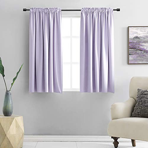 DONREN 54 Inch Length Lavender Purple Blackout Curtains for Kitchen – Small
